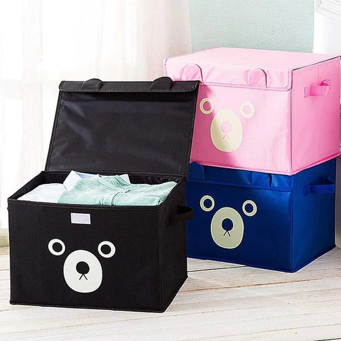 1 Pc Panda Design Folding Storage Bins Quilt Basket Kid Toys Organizer Storage Boxes Cabinet Wardrobe Storage Bag (random Color)
